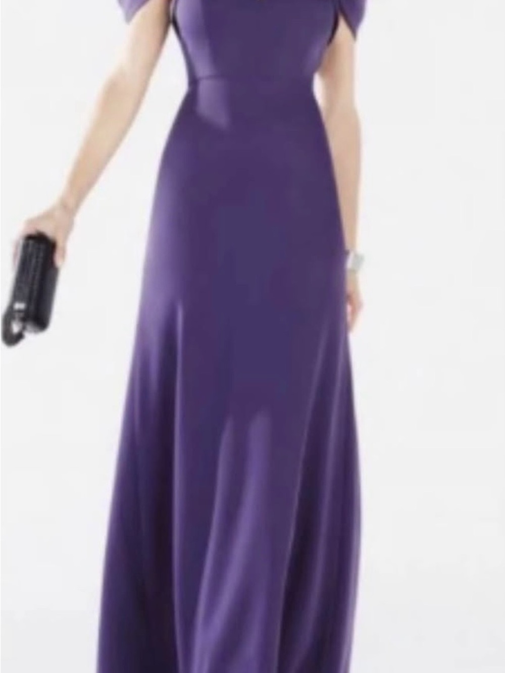 BCBGMaxAzria Purple Off-Shoulder Maxi Gown